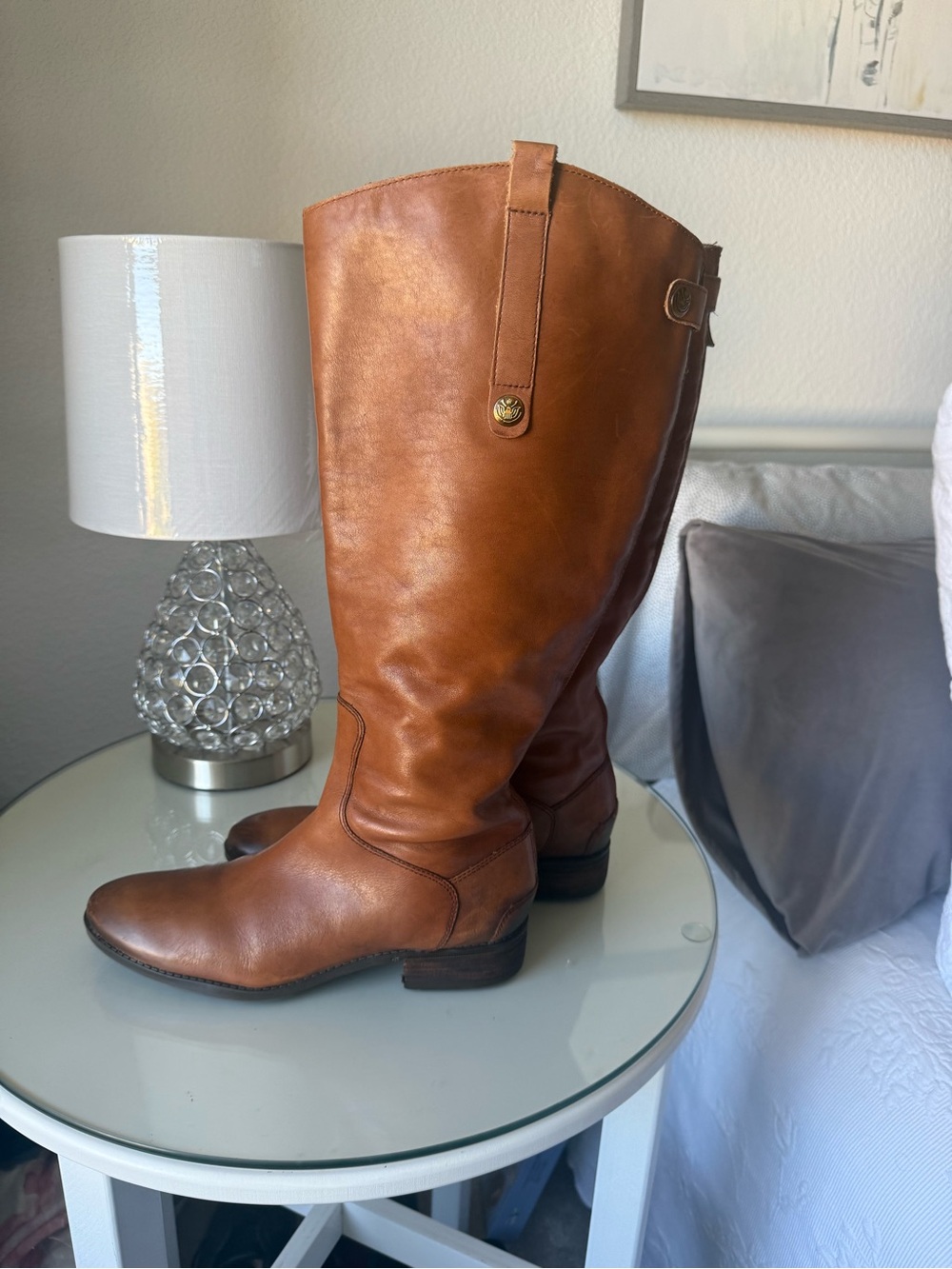 Sam Edelman Tall Tan Leather Riding Boots 9.5